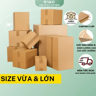 Thùng hộp carton size lớn, thùng giấy đóng hàng giá rẻ nhiều kích thước Hako box