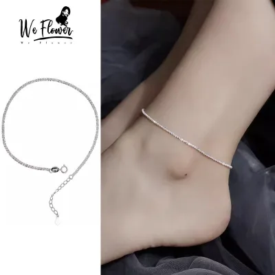 WeFlower Hợp Thời Trang Bạc Sáng Kim Sa Lấp Lánh Vòng Chân Cho Nữ Cô Gái Đi Biển Thời Trang Mắt Cá Chân Vòng Tay Dây Xích Chân Phụ Kiện Trang Sức