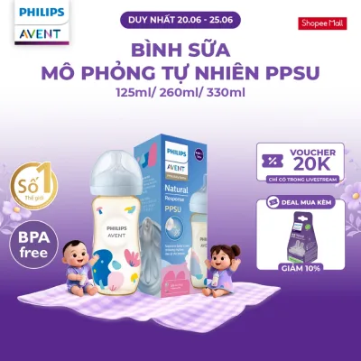 Bình Sữa Mô Phỏng Tự Nhiên Mới PPSU Philips Avent Natural Response 125ml 260ml 330ml