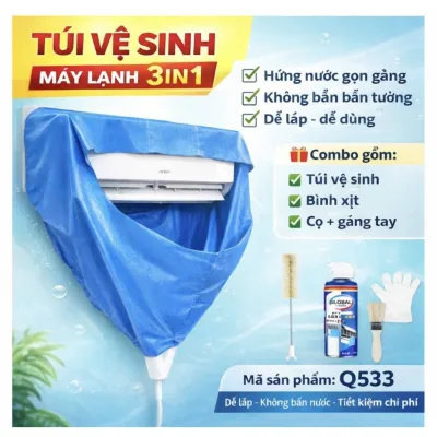 Dụng cụ vệ sinh máy điều hòa, bộ dụng cụ vệ sinh máy lạnh,túi vệ sinh điều hòa,Túi vệ sinh máy lạnh,Áo Vệ Sinh Máy Lạnh