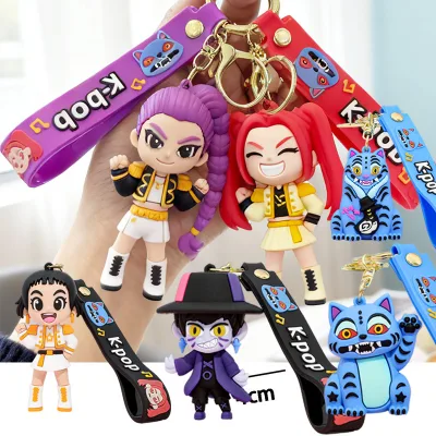 Móc khóa thợ săn quỷ KPop Rumi Zoey Tiger Derpy Mira Hành Động Hình HUNTR / X Hoạt Hình Mặt Dây Chuyền Đồ Trang Trí Mô Hình Sưu Tập Đồ Chơi