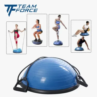 Bóng Tập Cân Bằng Bosu Hàng Cao Cấp Tập Thể Dục, Yoga Tại Nhà Có Dây Kháng Lực Và Tặng Kèm Bơm Bóng