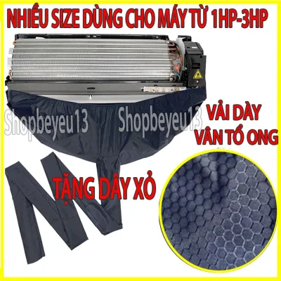 Áo trùm vệ sinh máy lạnh,Túi bạt trùm rửa điều hòa đuôi dài 2.5m vải chống thấm cao cấp