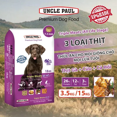 Uncle Paul Premium Puppy Food Triple Meat Chicken Lamb Fish Nutrient-Rich Kibbles For All Stages