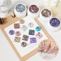 5ML Khối Rubik Cho Móng Tay Nghệ Thuật Lấp Lánh Kim Sa Lấp Lánh Gel Flash Phản Quang Ngâm Tắt UV LED Varnish Dụng Cụ DIY