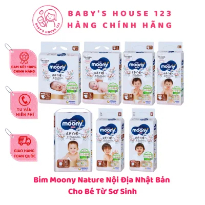 Bỉm Tã Dán - Bỉm Tã Quần Moony Natural Nội Địa Nhật Bản Cho Bé Từ Sơ Sinh