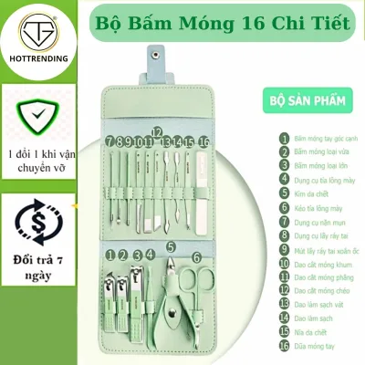 16 PCs new nail clipper set personal care multi-function tool safe stainless steel purse supplies
