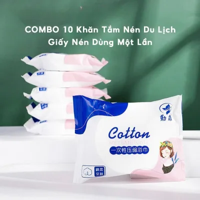 Combo 3/5 Khăn Tắm Nén Du Lịch Dùng Một Lần Thấm Hút Nhanh, Giấy Nén Khách Sạn Tiện Lợi Chất Liệu Mềm Mịn An Toàn Cho Da