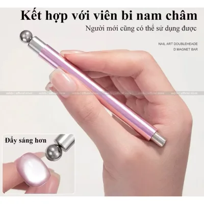 Nam châm 2 đầu mix bi tròn, tạo nam châm mắt mèo nghệ thuật làm nail lực hút mạnh