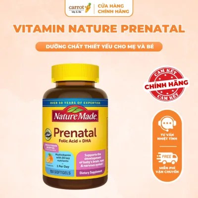 Vitamin Cho Bà Bầu Nature Prenatal Made Mỹ, Bổ Sung DHA, 23 Vitamin&Khoáng Chất - 150 Viên