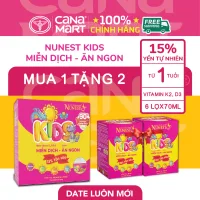 Lốc 6 lọ nước yến Nunest KIDS cho bé 4 hương vị (70ml)
