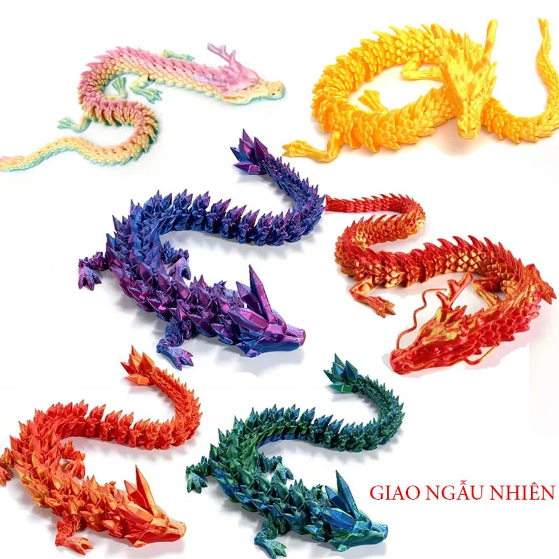 Rồng Đồ Chơi 3D Cầm Tay Rồng Lửa Đồ Chơi Cho Bé Phụ Kiện Trang Trí Nhà Cửa Văn Phòng Xe Hơi 30cm