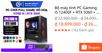 Bộ máy tính PC Gaming i5 12400F + RTX 5060 + ram 16GB chiến mọi game, đồ họa - Full NEW