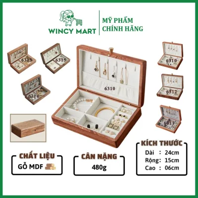 Hộp, Rương Gỗ Đựng Đồ Trang Sức Size 16,5-24cm Nhỏ Gọn Chất Liệu Gỗ MDF Đựng Đồng Hồ Mỹ Phẩm - Wincy Mart