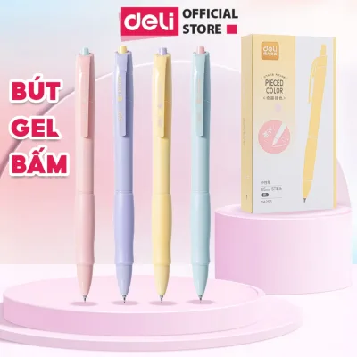 Combo Bút Gel Deli SA256 Ngòi 0.5mm Màu Pastel Có Đệm Tay Deli Viết Trơn Tru Nhanh Khô Dễ Thương Học Sinh Sinh Viên