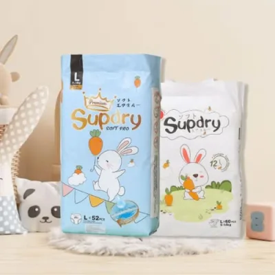 Tã Bỉm SUPDRY Trắng/ Xanh dán/quần size NB80/S72/M66/L60/M64/L58/XL52/XXL50/XXXL46/4XL36