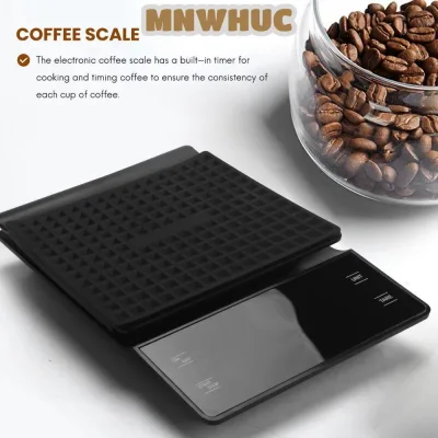 Cân Nhà Bếp MNWHUC, Màn Hình LCD Cân Điện Tử Chính Xác Cao, Nóng Với Hẹn Giờ 3Kg / 0.1G Đổ Trên Nhỏ Giọt Espresso Cân Nhà Bếp Gia Đình