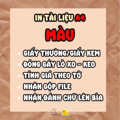 In tài liệu Màu A4 giá rẻ - Cho các bạn hs/sv - Giấy dày