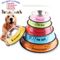 TÔ INOX ĐỰNG THỨC ĂN CHO THÚ CƯNG CHÓ MÈO Có in hình - Pet shop Uytinpro