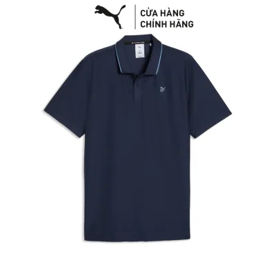 Puma Men's X Rc Jacquard Polo Deep Navy Golf Sports T-Shirt Blue