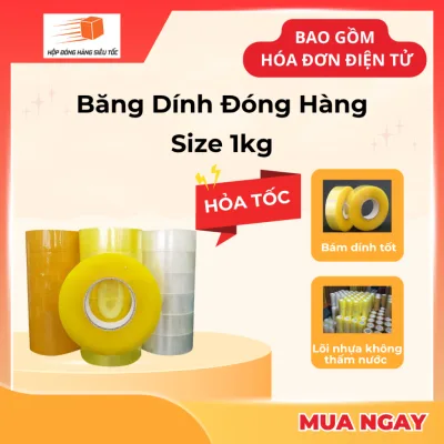 Băng Dính 0,5kg/1kg (Băng Dính Đóng Hàng - Lõi Mỏng - Siêu Dính - Siêu Tiết Kiệm)