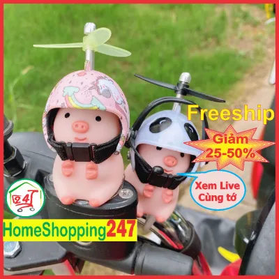 Heo phát sáng .Gắn mũ bảo hiểm phát sáng gắn xe đạp, xe máy, ô tô, mũ bảo hiểm. Lợn hồng chong chóng