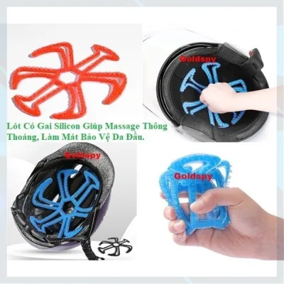 Lót mũ bảo hiểm Silicon có gai Massage chống nóng, chống ngứa giúp thông thoáng làm mát bảo vệ da đầu