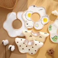 Yếm Ăn Dặm Chống Thấm Yếm Hình Hoa Tròn Xoay 360 Độ Cao Cấp Cho Bé Nhiều Họa Tiết Dễ Thương