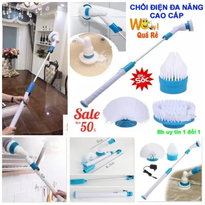 Cây chà sàn nhà tắm nhà vệ sinh bằng điện , Chổi điện chà sàn nhà tắm nhà vệ sinh đa năng tặng kèm 3 đầu loại tốt hàng cao câp, cách vệ sinh nhà tắm nhà bếp nhanh sạch