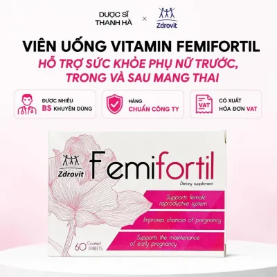 Femifortil - Viên Uống Bổ Sung Vitamin Khoáng Chất, Hỗ Trợ Thả Bầu Và Thai Kì - 60 Viên