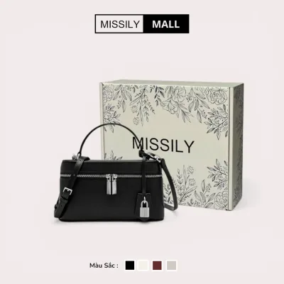 Túi xách nữ, đeo chéo MISSILY dáng cốp nhiều màu sz 20cm (ms110)