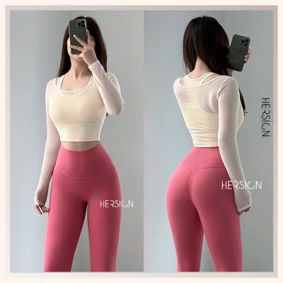 Hersign Women's Gym Set for Beginners Women's Yoga Set with Long-Sleeved Shirt Smixc34L20B Hersign Ease Collection