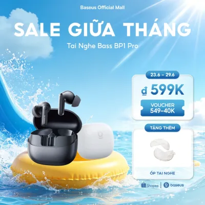 Tai nghe không dây Baseus BP1 Pro ANC -50dB Giảm tiếng ồn Hi-Res Bluetooth 6.0 IPX55 Chống nước 55Hr