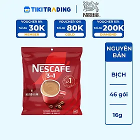 Cà phê Hòa tan NESCAFÉ VỊ NGUYÊN BẢN 46 gói Đậm Thơm Hoàn Hảo