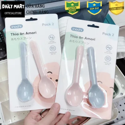Thìa ăn dặm Inochi cho trẻ nhỏ tự ăn loại dài Amori, nhựa nguyên sinh an toàn sức khỏe