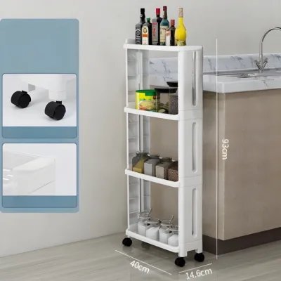 Kệ Hẹp Di Động 4 Tầng Có Bánh Xe Di Chuyển tiện lợi giadungtienich5k