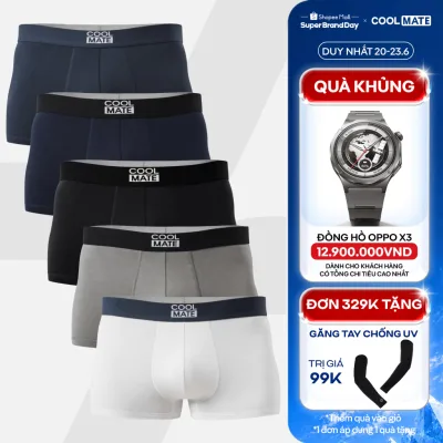 Combo 5 quần lót sịp nam trunk bamboo mềm mại, kháng khuẩn, thấm hút Coolmate [Màu ngẫu nhiên]