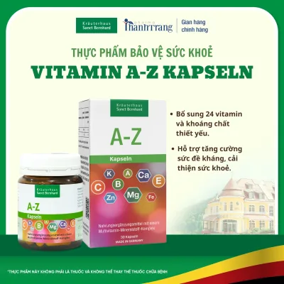 Vitamin A-Z Supplements 24 Vitamins and Minerals for the Body - Genuine German Sanct Bernhard
