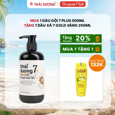 Dầu gội dược liệu Thái Dương 7 Plus Gold 250ml/500ml cho tóc khô xơ, hư tổn tặng tuýp Thái Dương 7 Plus 50m