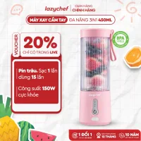 Máy Xay Sinh Tố Cầm Tay Đa Năng Không Dây Lazychef 3in1 450ml, Máy Xay Tích Điện, Xay Đá Bào