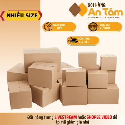 COMBO 10 Hộp carton nắp đối đóng hàng NHIỀU KÍCH THƯỚC giá gốc tại xưởng - GÓI HÀNG AN TÂM