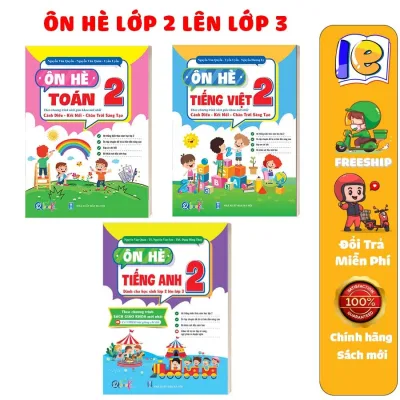 Sách - Combo Ôn Tập Hè Dành cho học sinh lớp 2 lên lớp 3 theo Chương Trình Mới - Toán, Tiếng Việt và Tiếng Anh (3 cuốn)