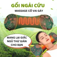 Gối Chườm Thảo Dược, Gối Chườm Ấm Cổ Gáy Ngải Cứu, Gối Ngải Cứu Cắm Điện Làm Nóng Cổ