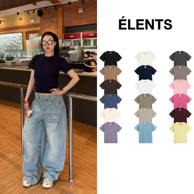 Áo Thun Nữ Trơn Form Slim Fit Cotton 240gsm ÉLENTS [Aimé] ESST088