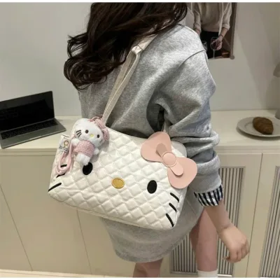 Túi Xách Nữ Hoạt Hình Đeo Vai Thời Trang Đi Chơi, Đi Học Chất Da Hình Hello Kitty Cho Bạn Gái
