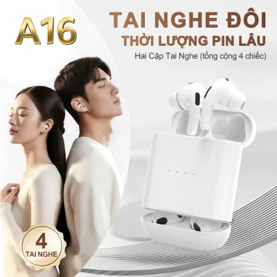 Phong cách mới nhất KY A16 (2 cặp tai nghe) có chức năng ANC (Giảm tiếng ồn chủ động), Tuổi thọ pin trên 30 giờ, Âm thanh nổi Hi-Fi, Chống nước IPX5, Cách ly tiếng ồn và tương thích với hệ thống iOS và Android