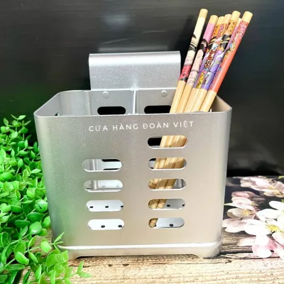 Ống vắt đũa muỗng, ống đựng đũa muỗng tiện lợi 2 ngăn - Nhôm dày cao cấp 15cm, nặng 400g. Đồ Gia Dụng nhà bếp pha chế làm bánh nguyên liệu