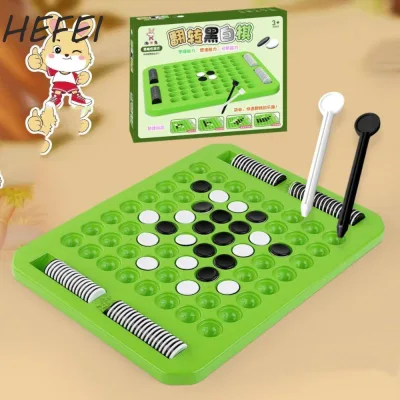 HEFEI Flip Black White Chess Board, Trò chơi trên bàn Tương tác giữa cha mẹ và con cái Cờ vua lật ngược cho trẻ em, Trò chơi trên máy tính để bàn Đồ chơi Montessori Cảm ứng di động Flip Reversi Trò chơi bảng chiến lược Du lịch
