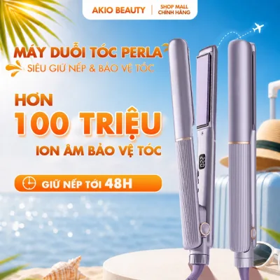 Máy duỗi tóc ép thẳng Perla V9 thương hiệu AKIO BEAUTY tạo kiểu thẳng xoăn có ion âm bảo vệ tóc tối đa