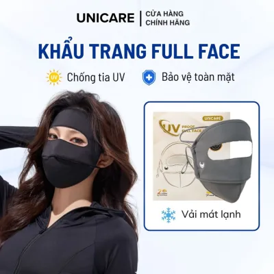 Khẩu trang chống nắng toàn mặt Unicare, khẩu trang Full Face thoáng khí che chắn toàn diện, phù hợp nam và nữ